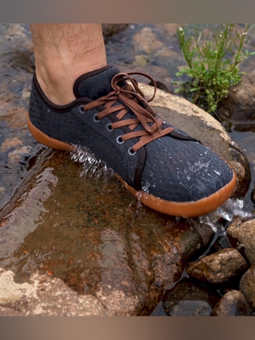 WHITIN Men's Zero Drop Barefoot Wide Toe Box Amphibious Water Shoes in grey gum